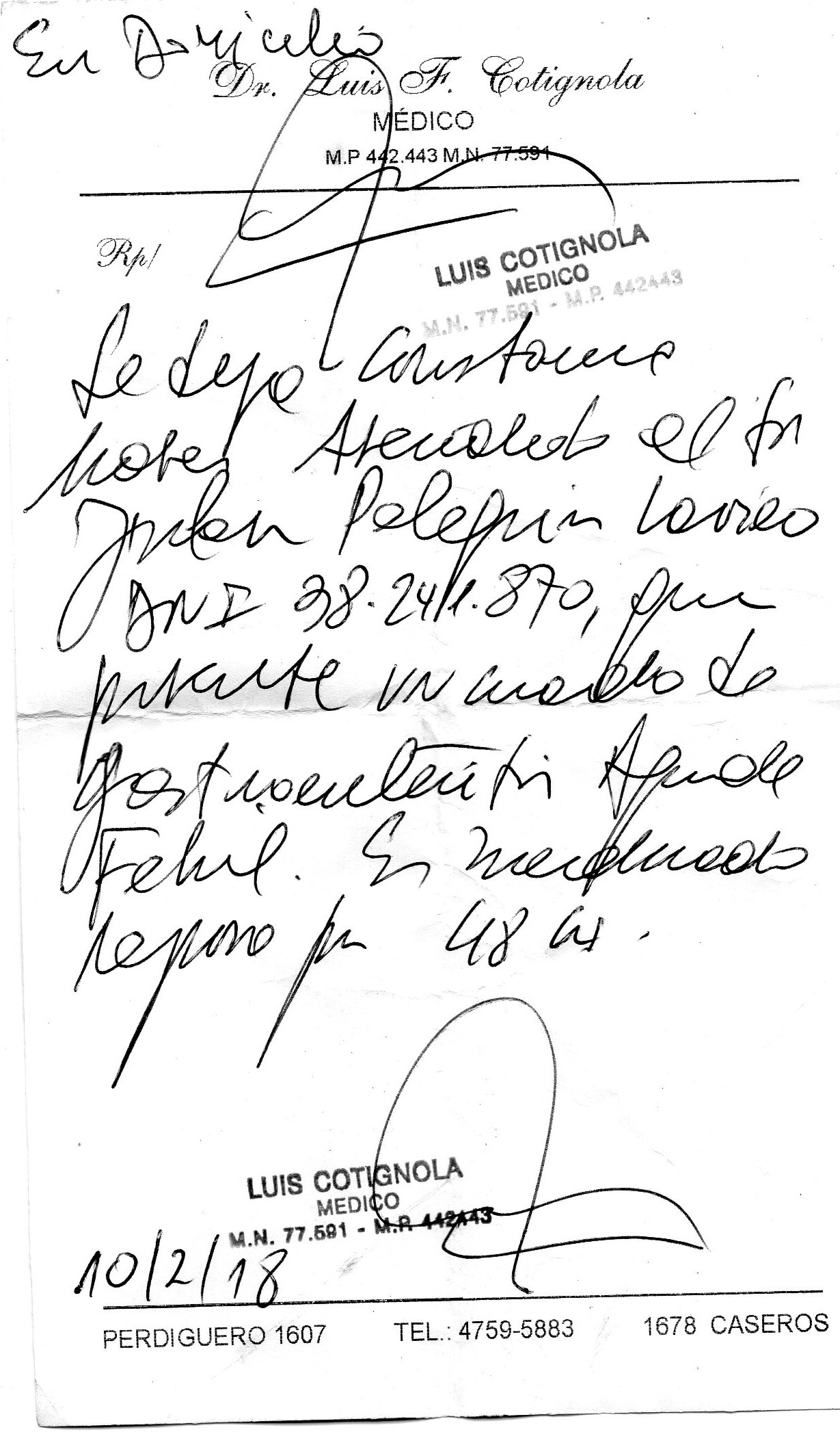 certificado medico