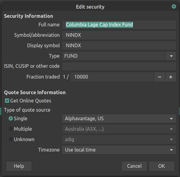 Security Properties Window
