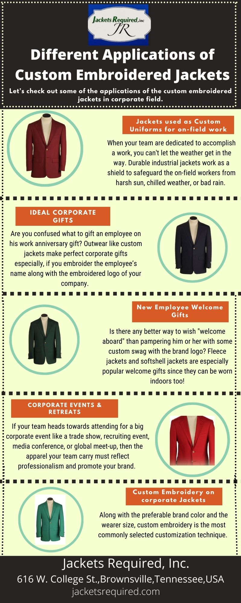 Different Applications of Custom Embroidered Jackets