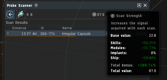 Combat scan strength