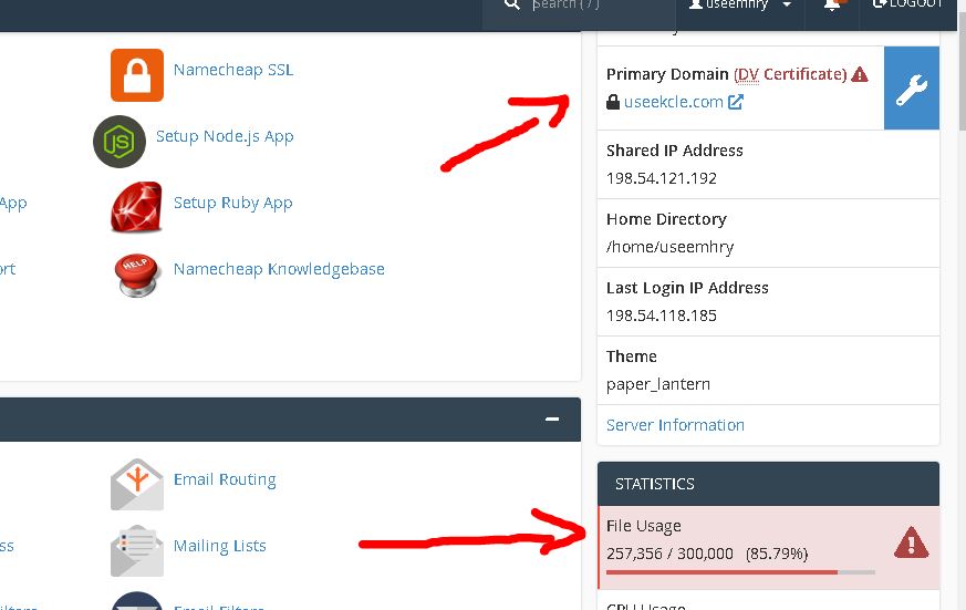 Two Errors showing in main dashboard