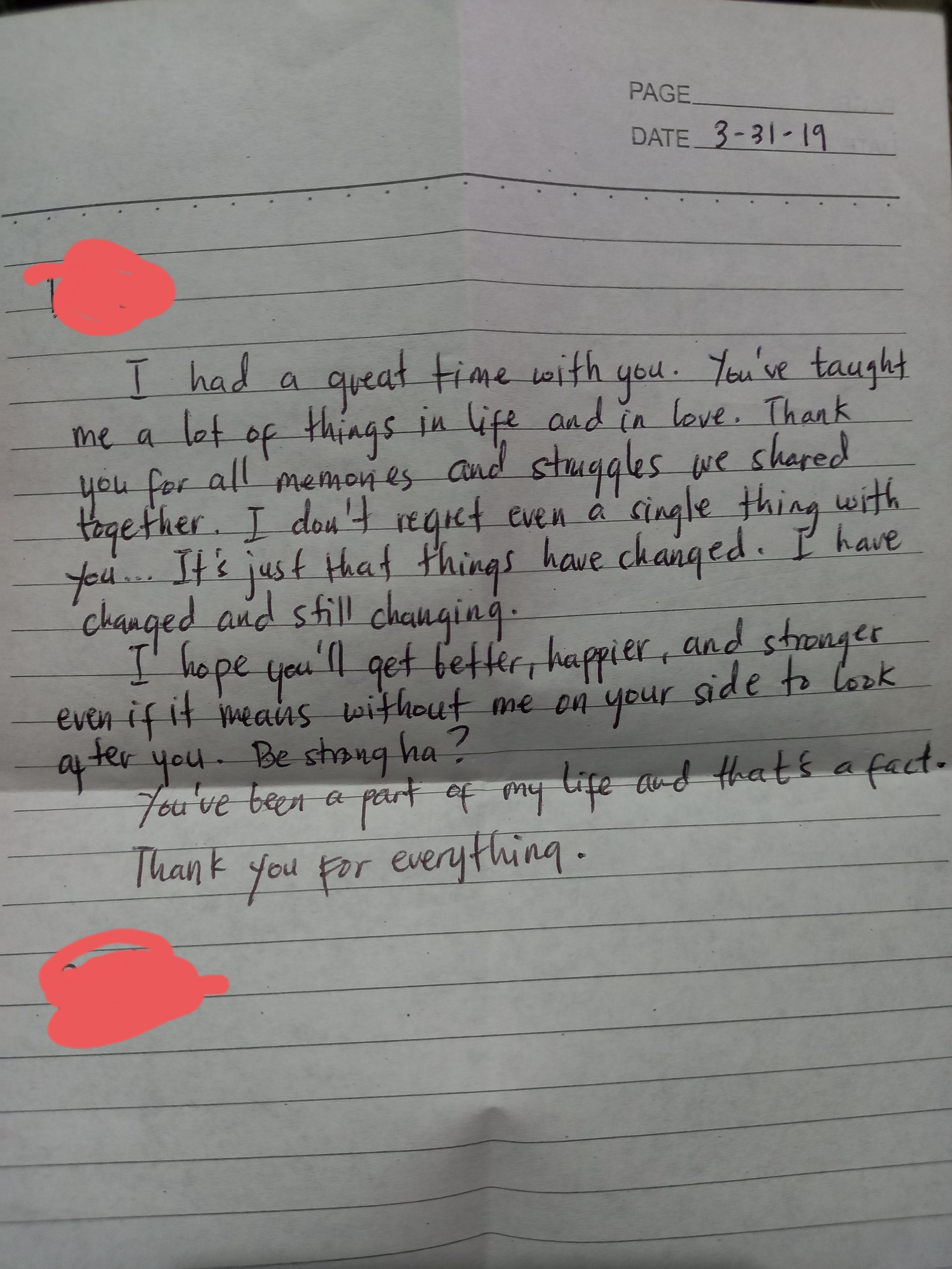 Goodbye letter