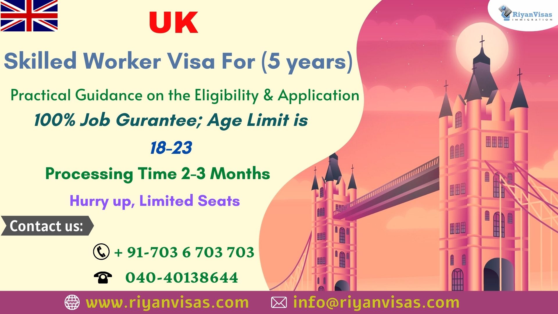 UK Skilled Worker Visa for (5years)
