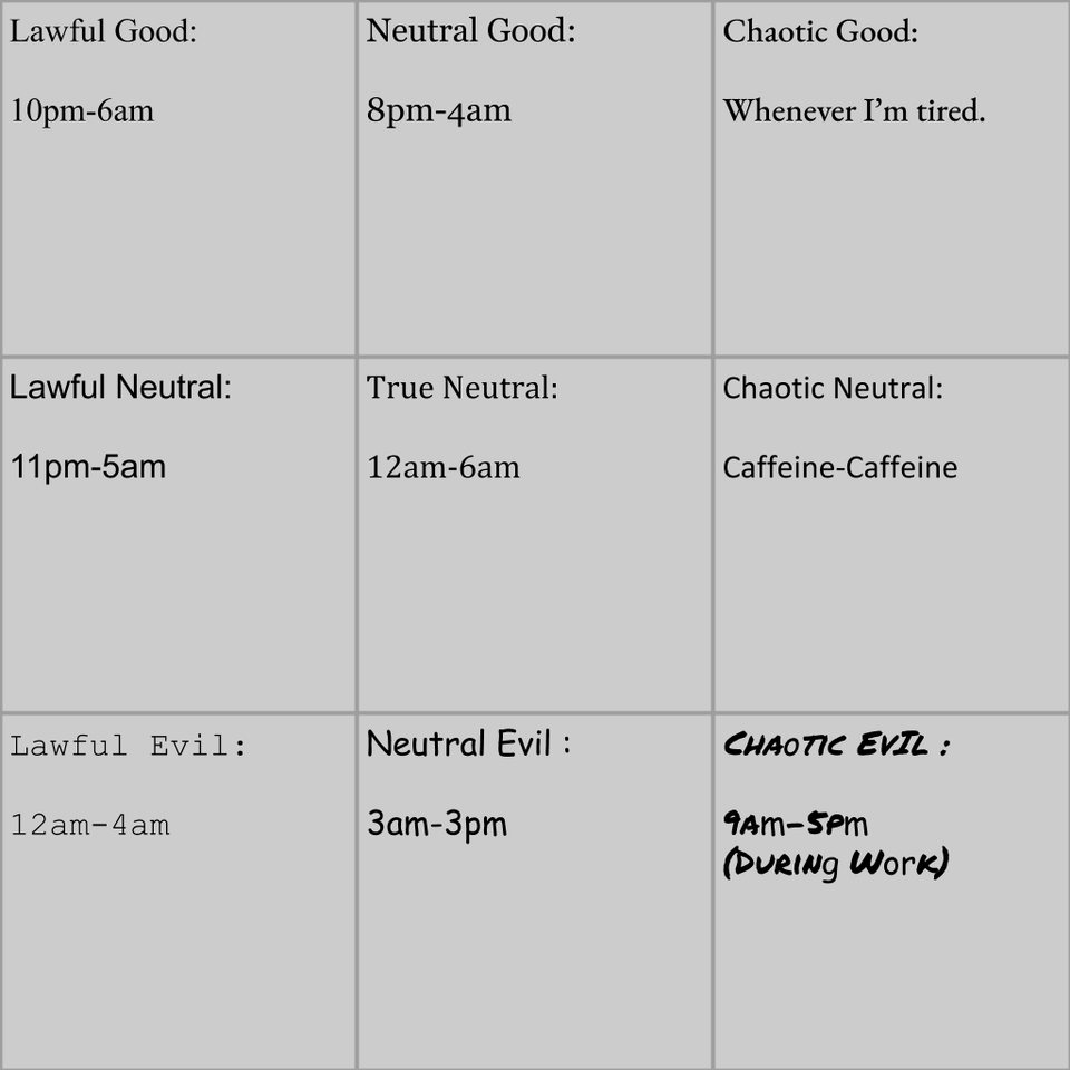 sleep sched