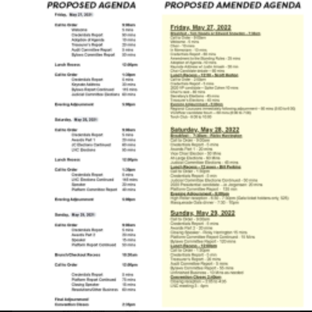 Lp proposed agenda