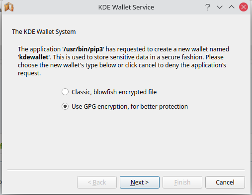 KDE Wallet screendump