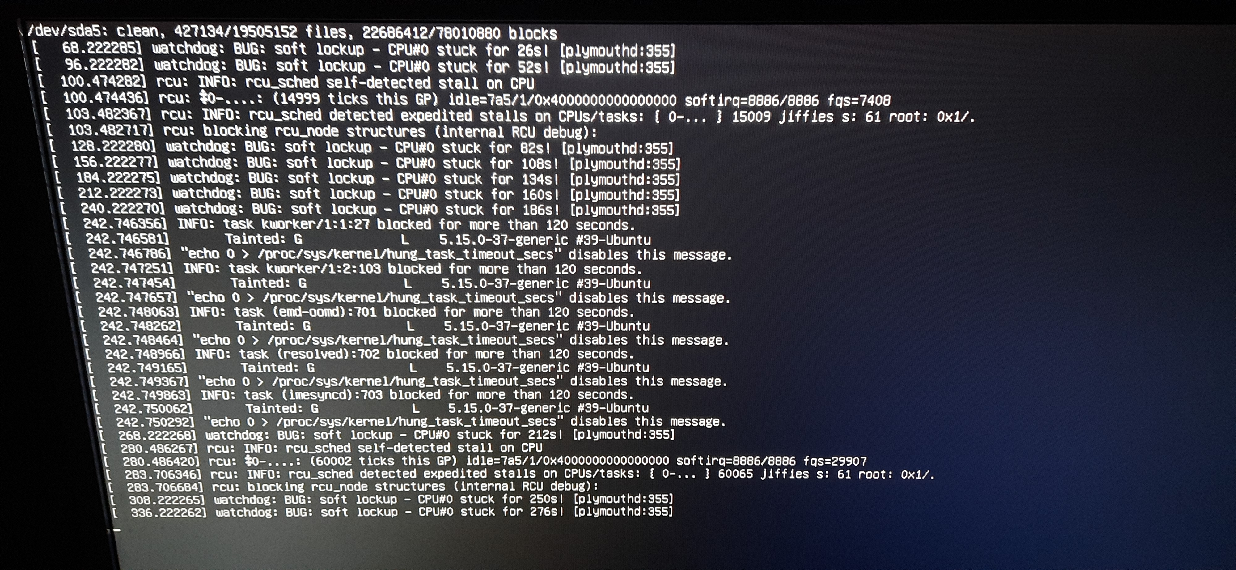 Screenshot Avvio Ubuntu 22.04