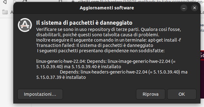 Error Message Software updates