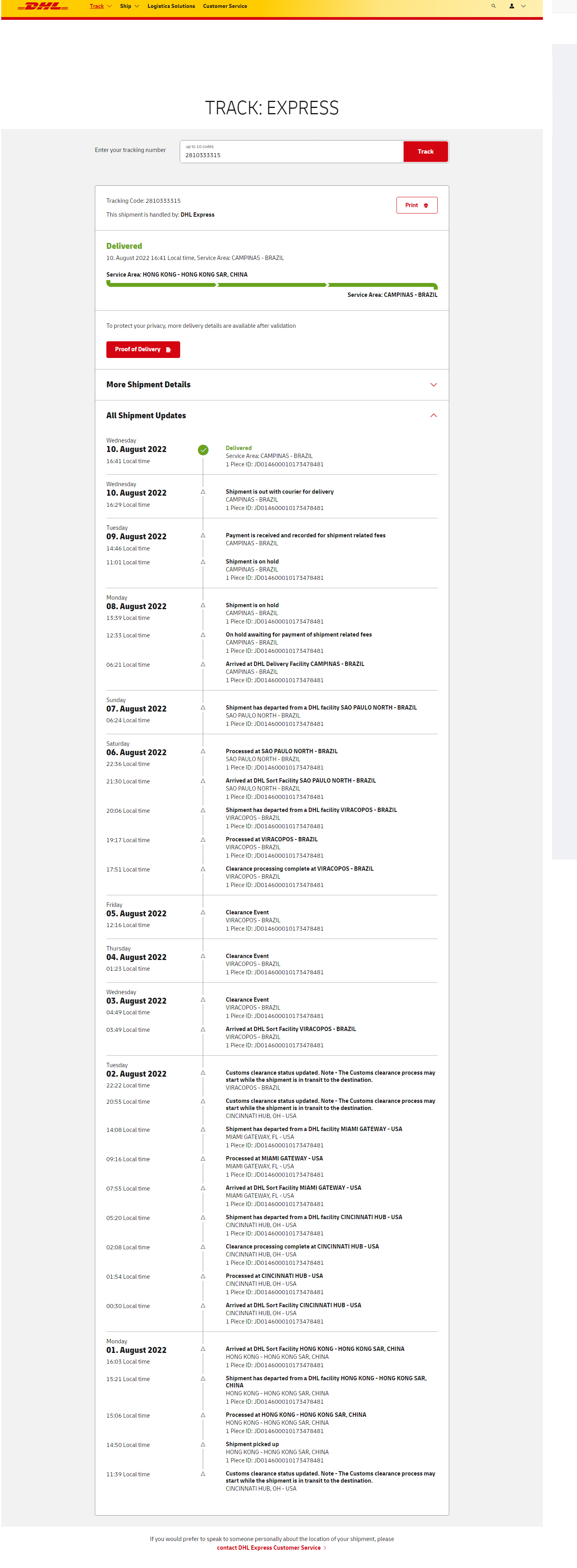 dhl tracking