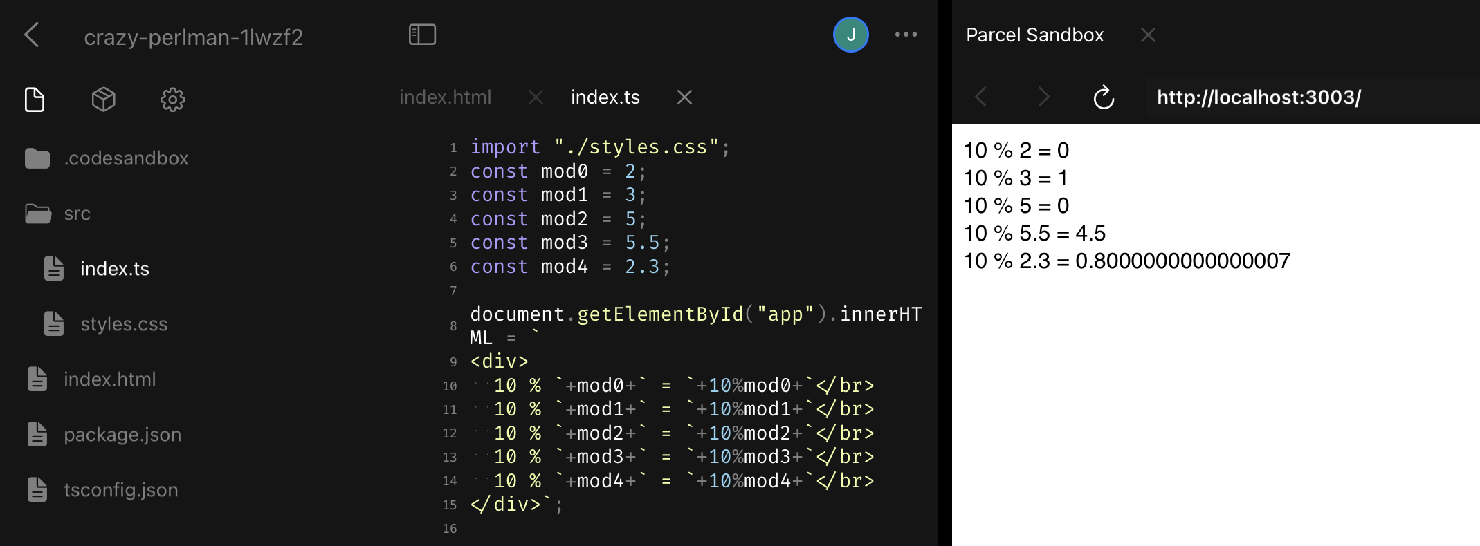 Modulo percents