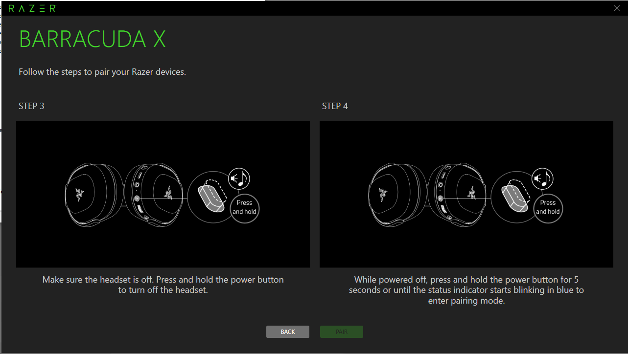 razer barracuda x pairing step 4