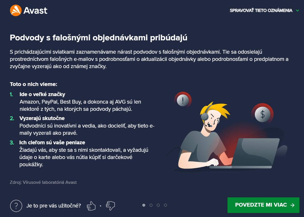 Varovanie avast na falosne objednavky