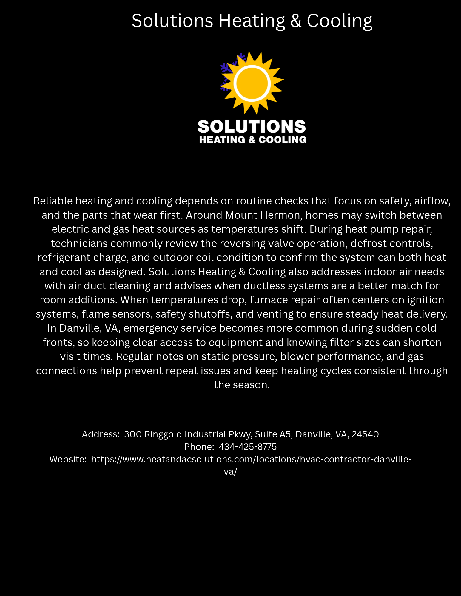Solutions Heating & Cooling