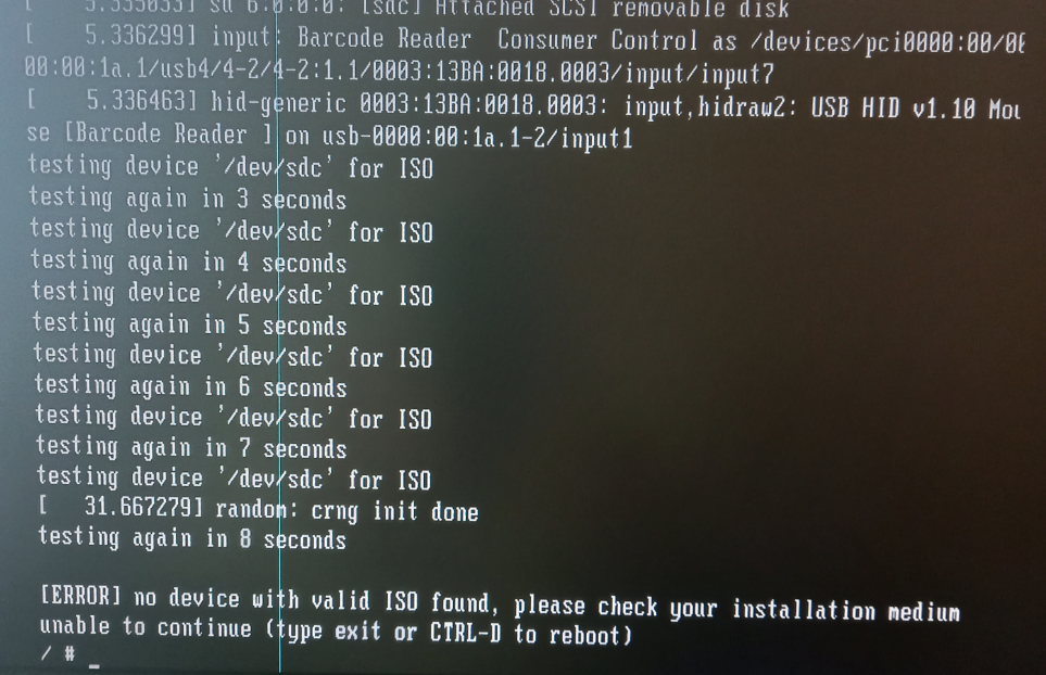 proxmox error