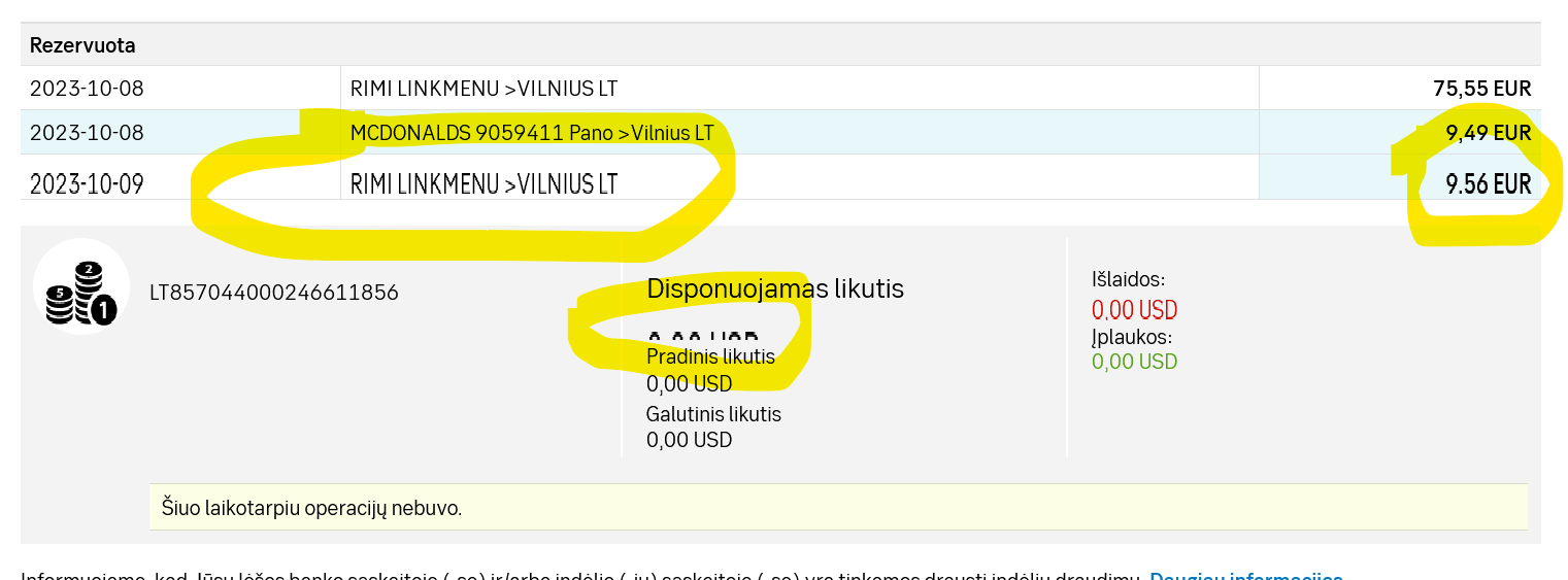 banko sąsajos problemos