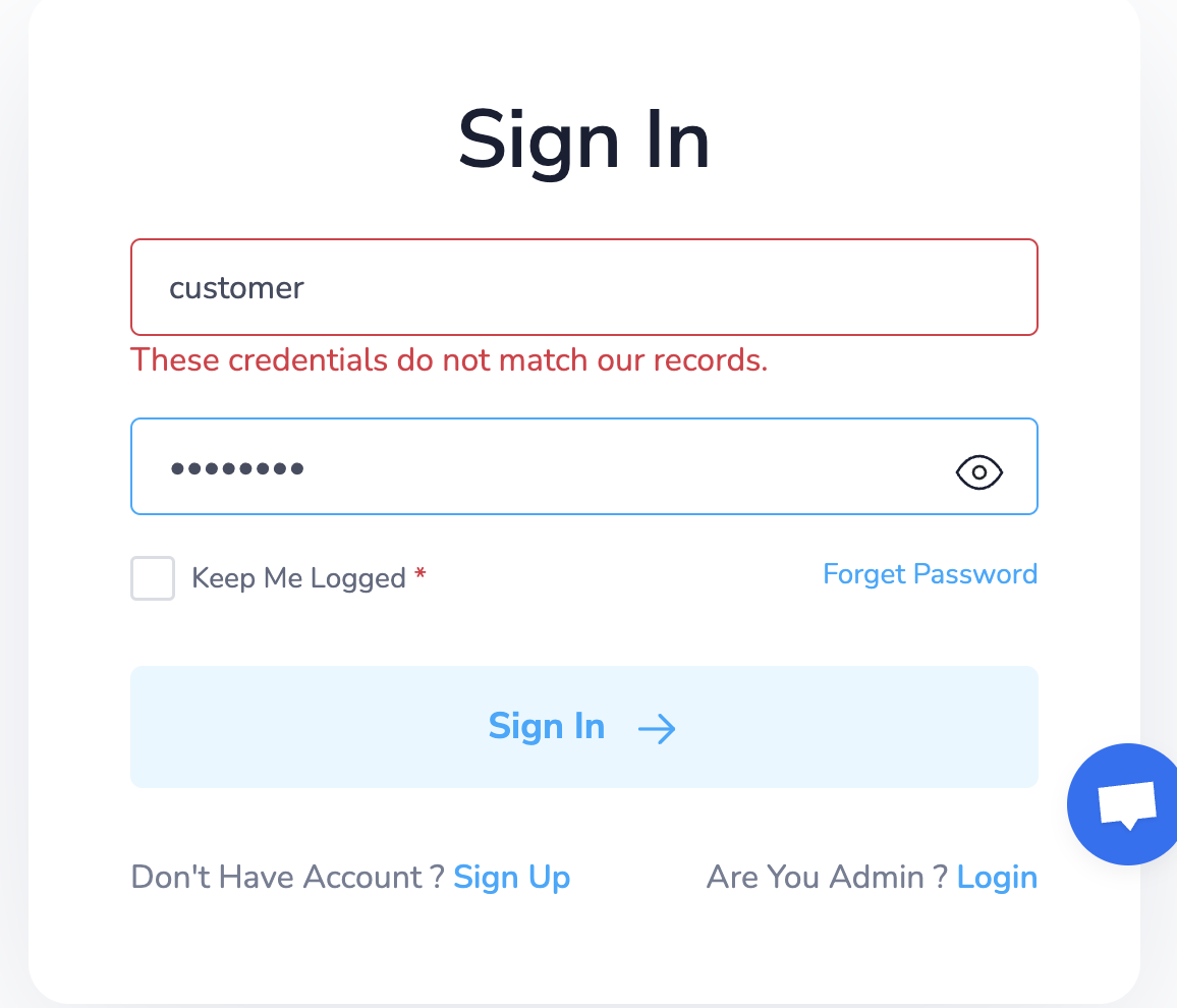 signin page