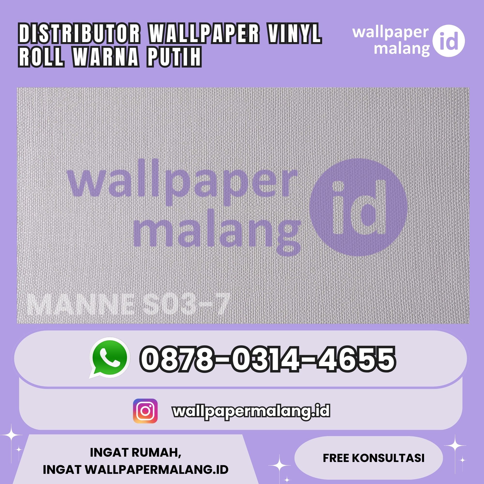 DISTRIBUTOR WALLPAPER VINYL ROLL WARNA PUTIH