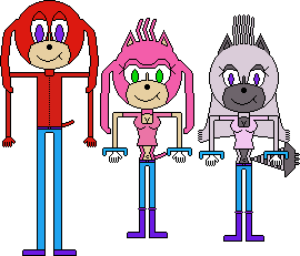 Knuckles, Amy and Tangle GIF