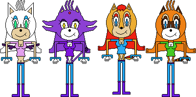 Rouge, Blaze, Sally and Marine GIF