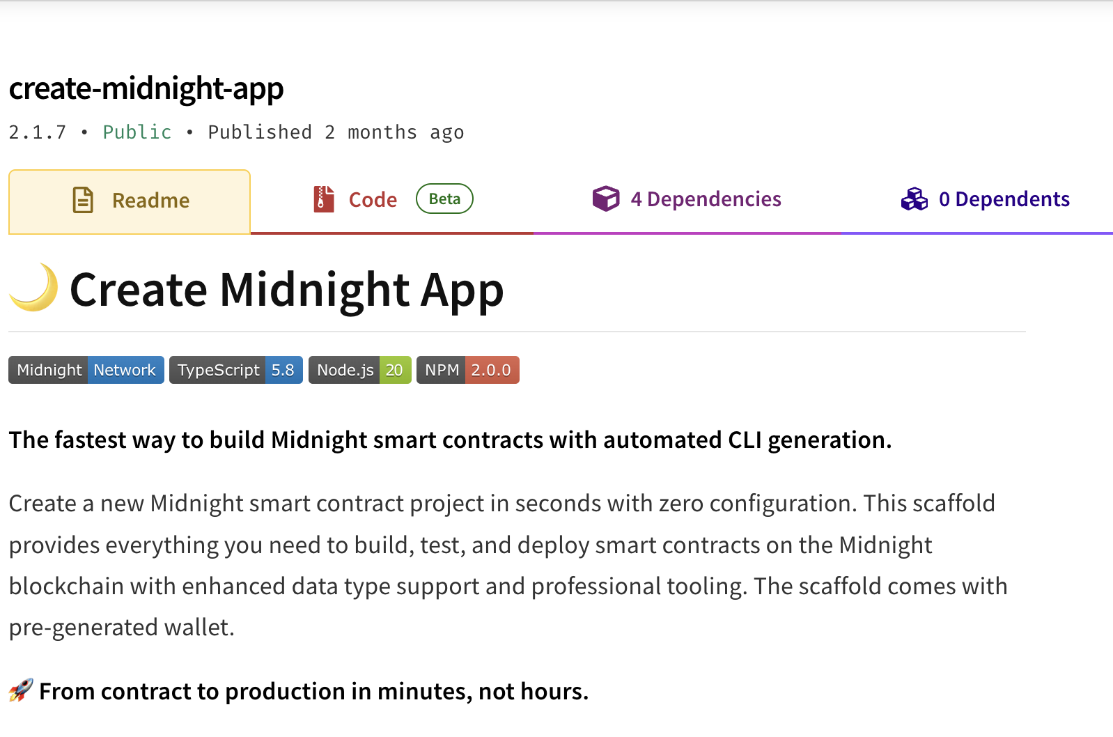npm midnight