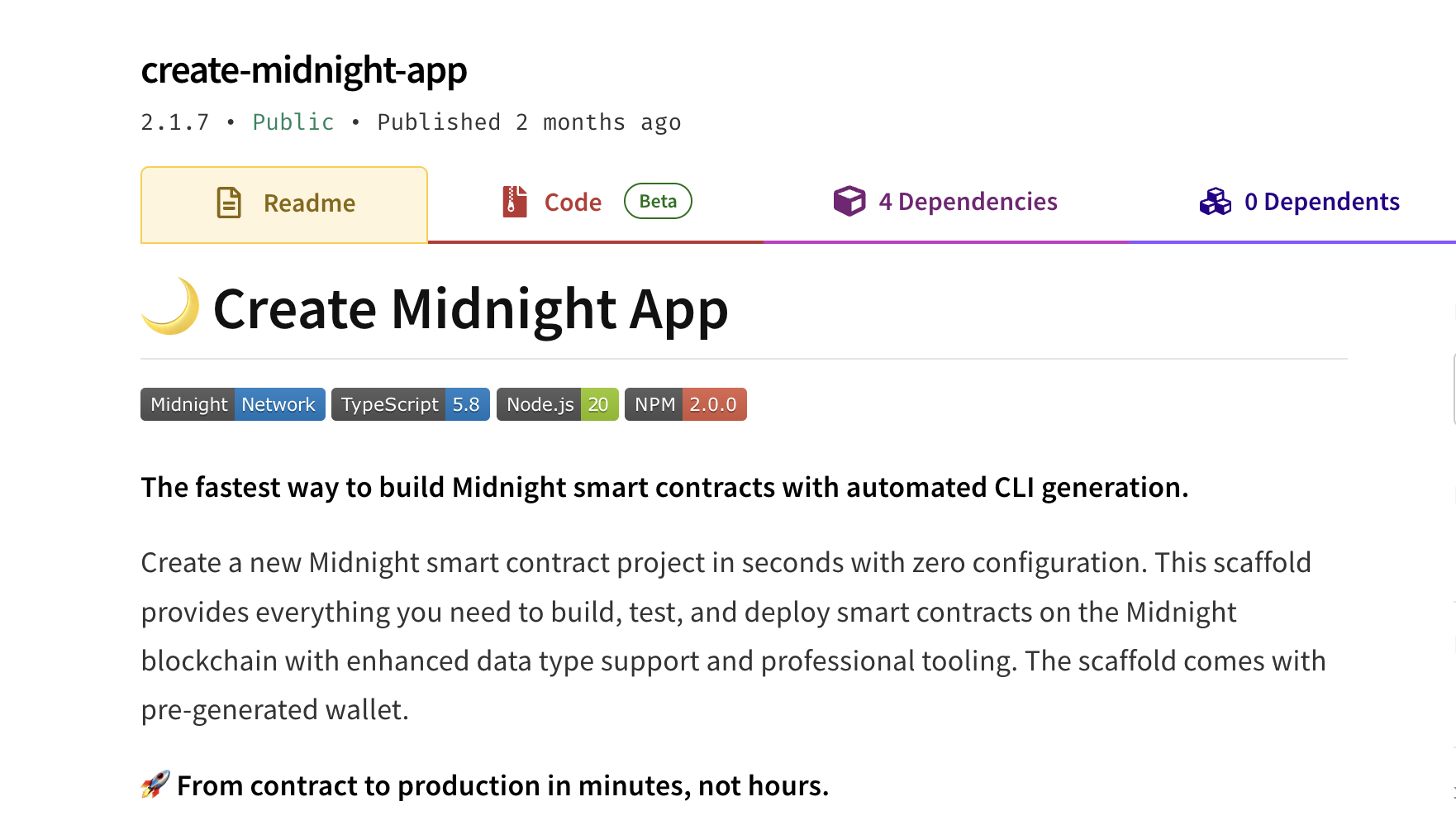 Create Midnight App