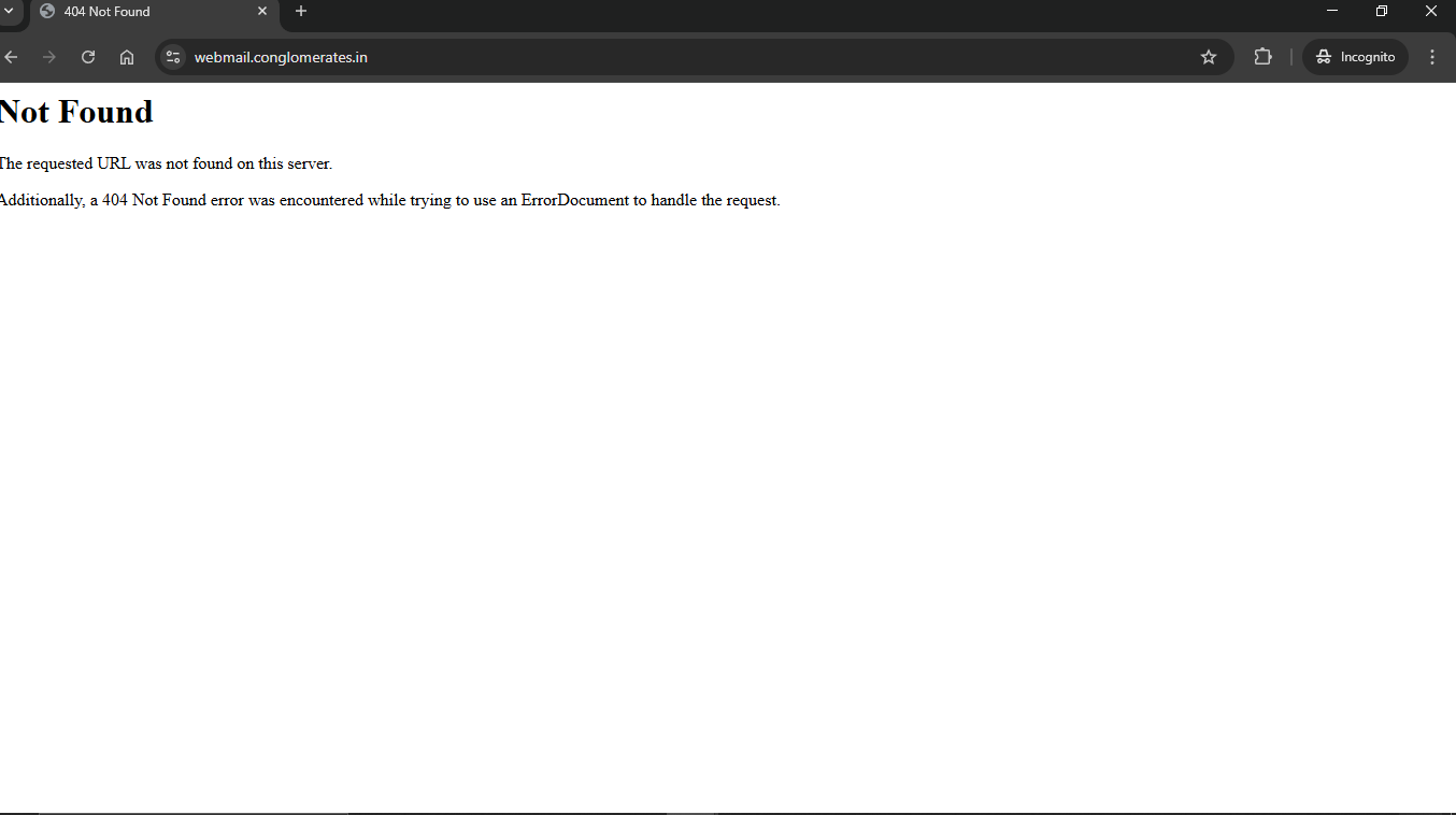 webmail inaccessible