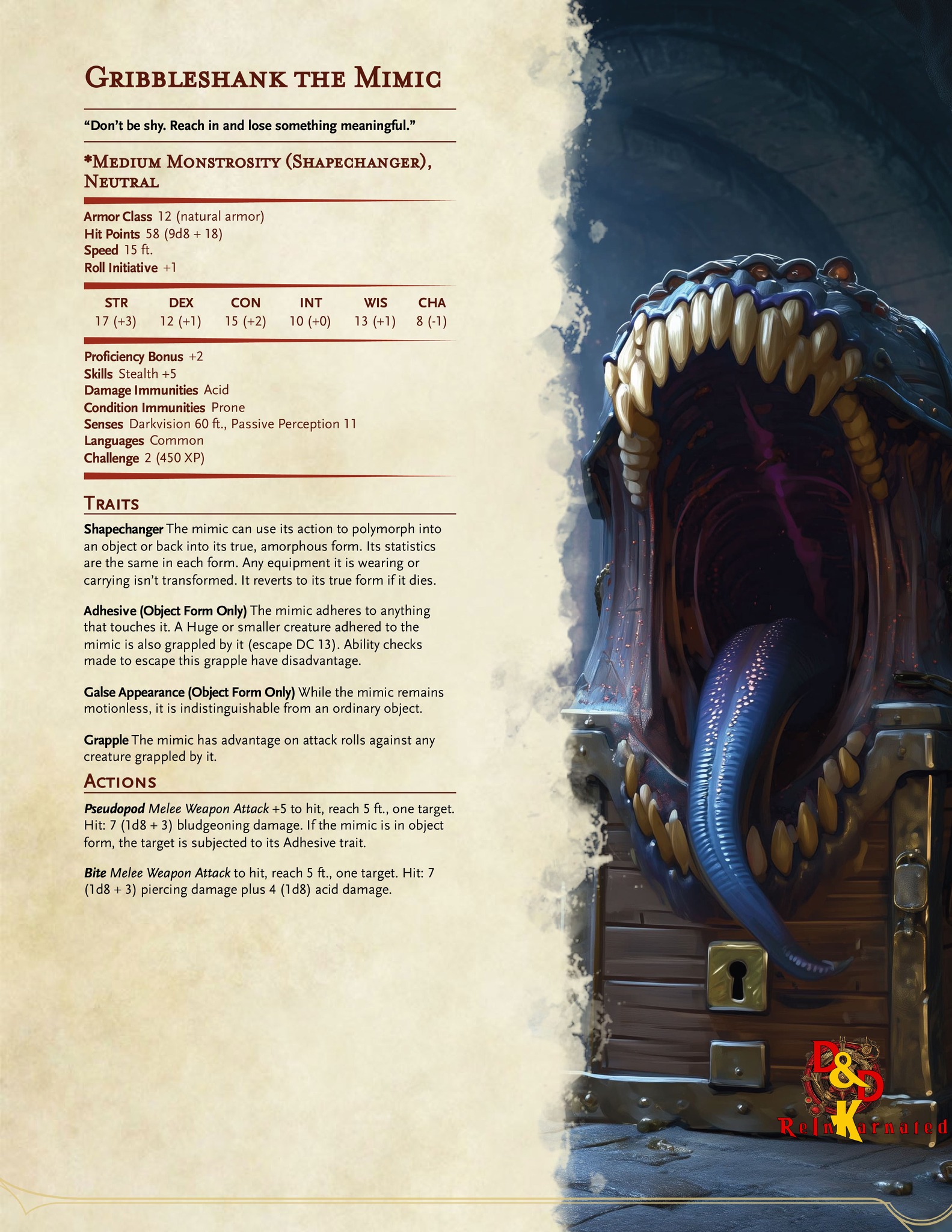 Gribbleshank the Mimic