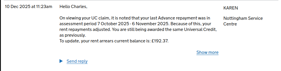 Proof of remaining arrears
