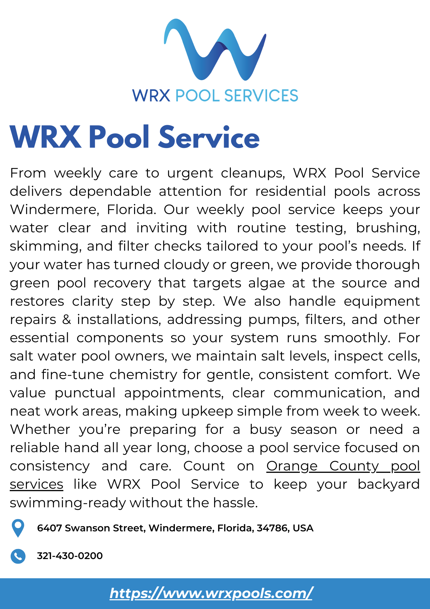 WRX Pool Service