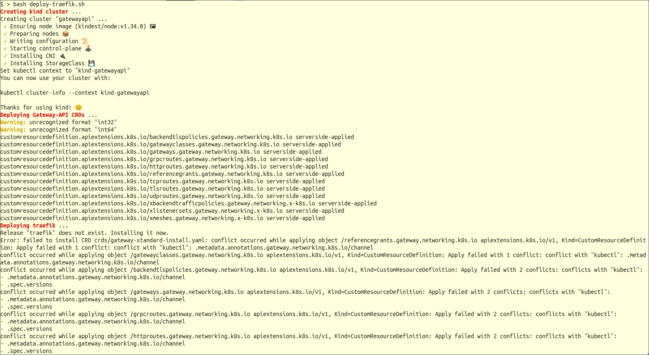 Traefik conflict output